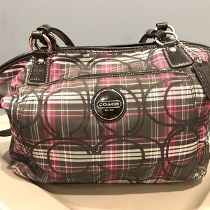 **MUST GO*+ - COACH POPPY TARTAN SHOULDER BAG